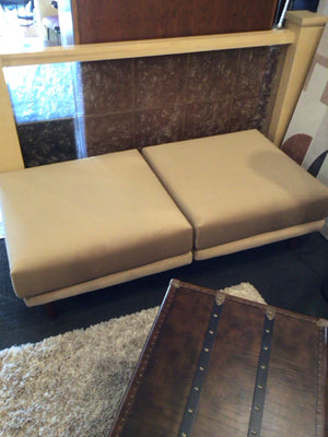 Burrow Modular Velvet Tan Bench 8XT2QSYP