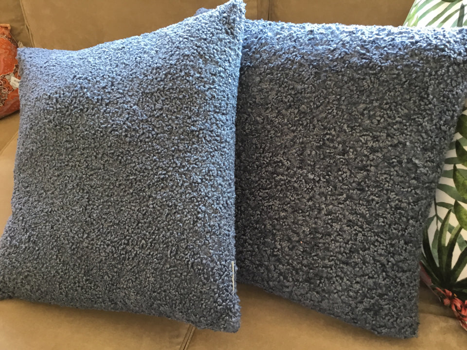 Blue Polyester Pair Pillow Set