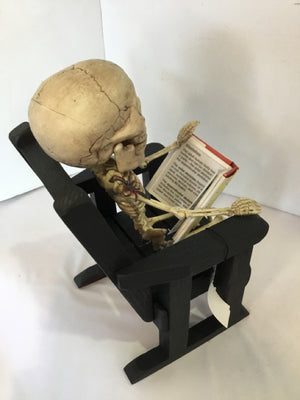 Halloween Black/White Wood Skeleton Holiday Item