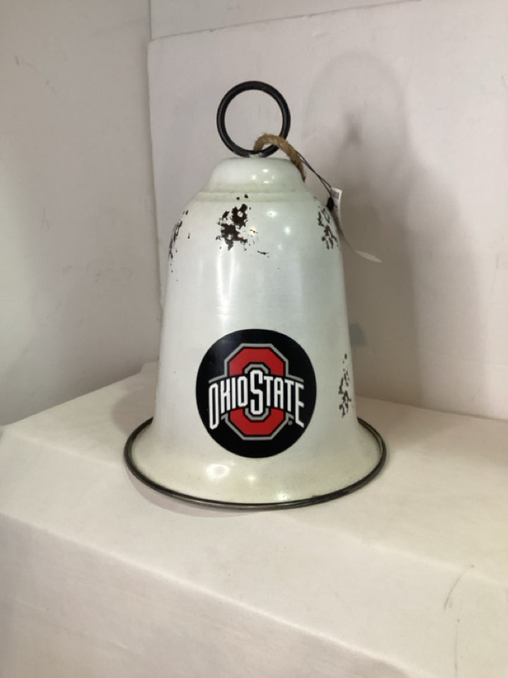 Bell White Metal Distressed Ohio State Holiday Item