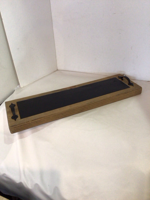 Brown/Black Wood/Metal Handles Tray