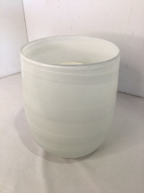 White Glass w/Candle Candle Holder