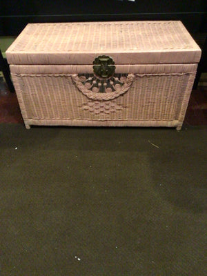 Vintage Wicker Pink Trunk