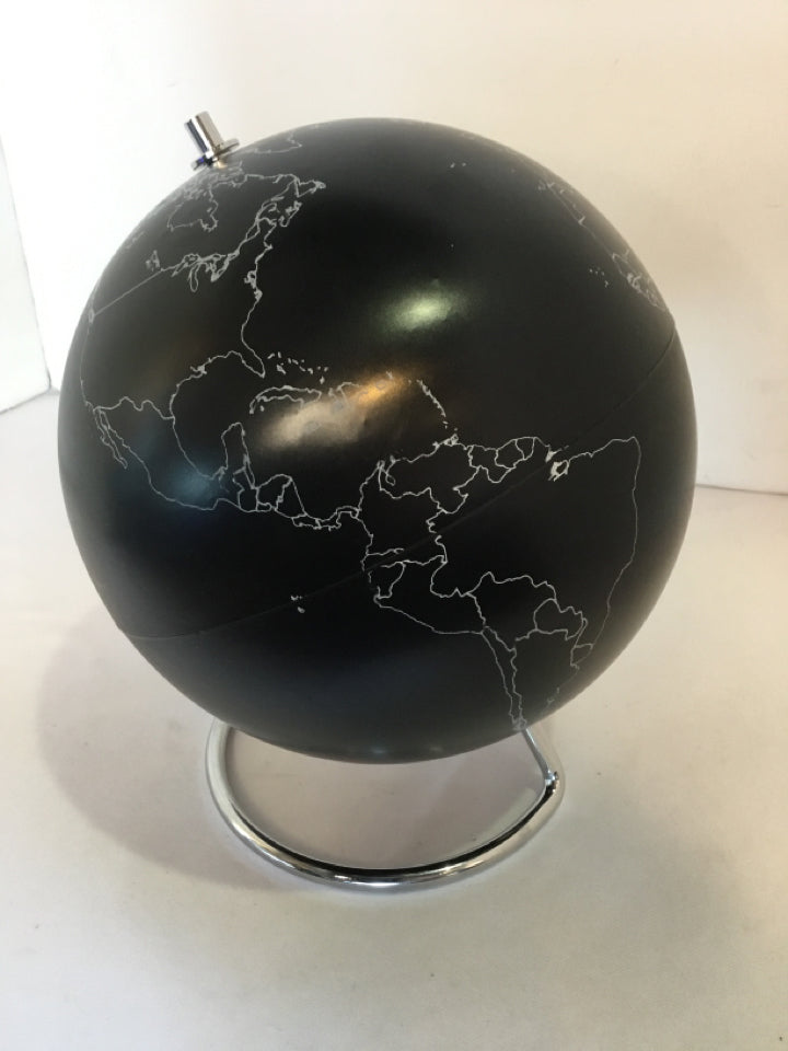 Black/White Wood Globe