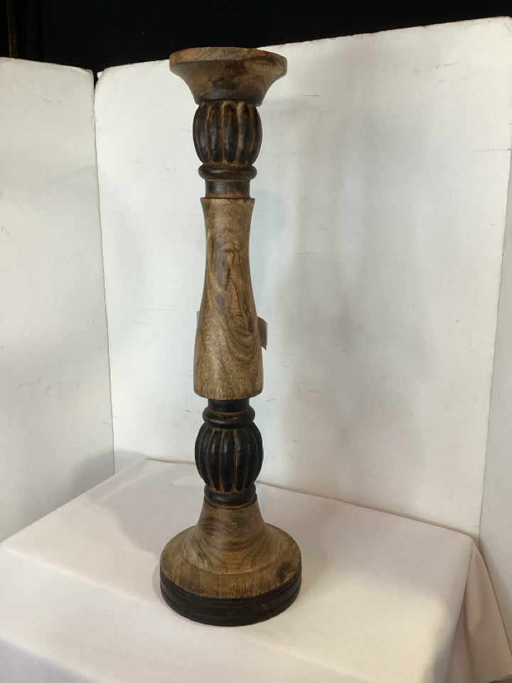 Brown Wood/Metal Candle Holder