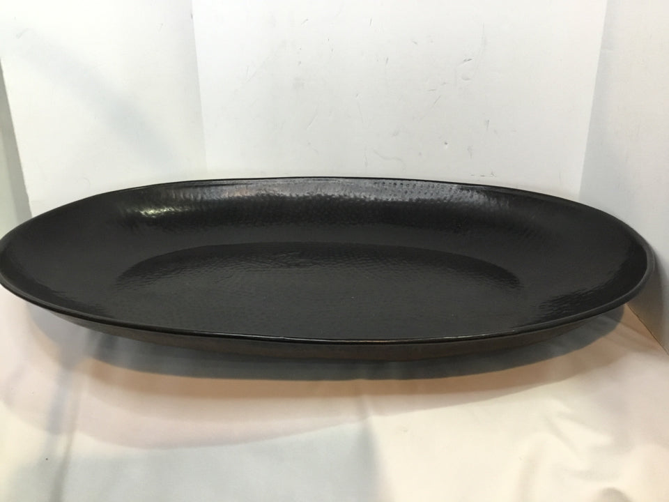 Pottery Barn Oblong Black Metal Hammered Tray