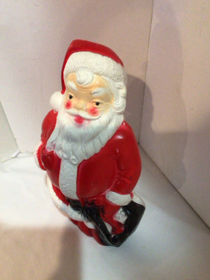 Vintage Christmas Red/white Plastic Blow Mold Santa Holiday Item