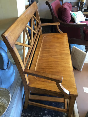 Ethan Allen Traditional Wood Brown Bench