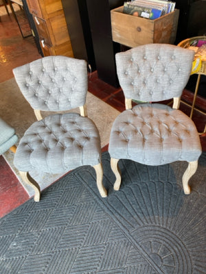 Home Accents Tufted Pair Gray Chair Set