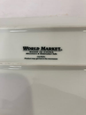 World Market White Ceramic Rectangle Plate