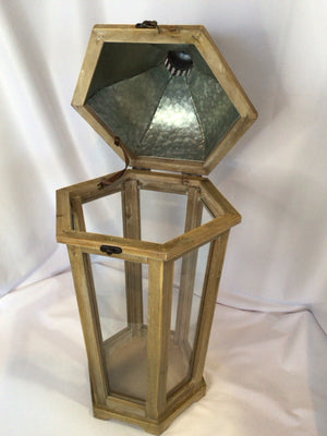 Rustic Brown Wood Lantern