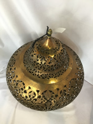 Morrocan Hanging Brass Cut Out Urn