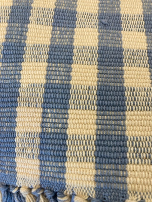 Blue/White Cotton Checkerboard Table Runner