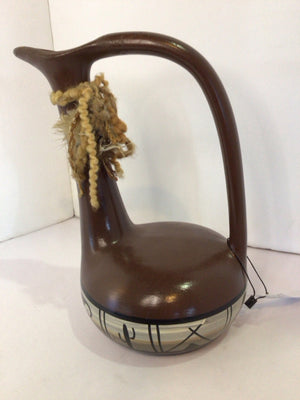 Native American Brown Ceramic Pitcher