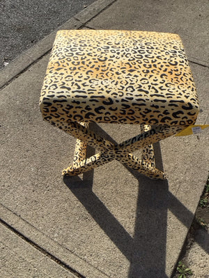 6AKRKW2J Havenly X Bottom Polyester Leopard Black/Yellow Bench