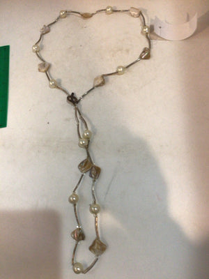 White/Silver Multi Strand Necklace