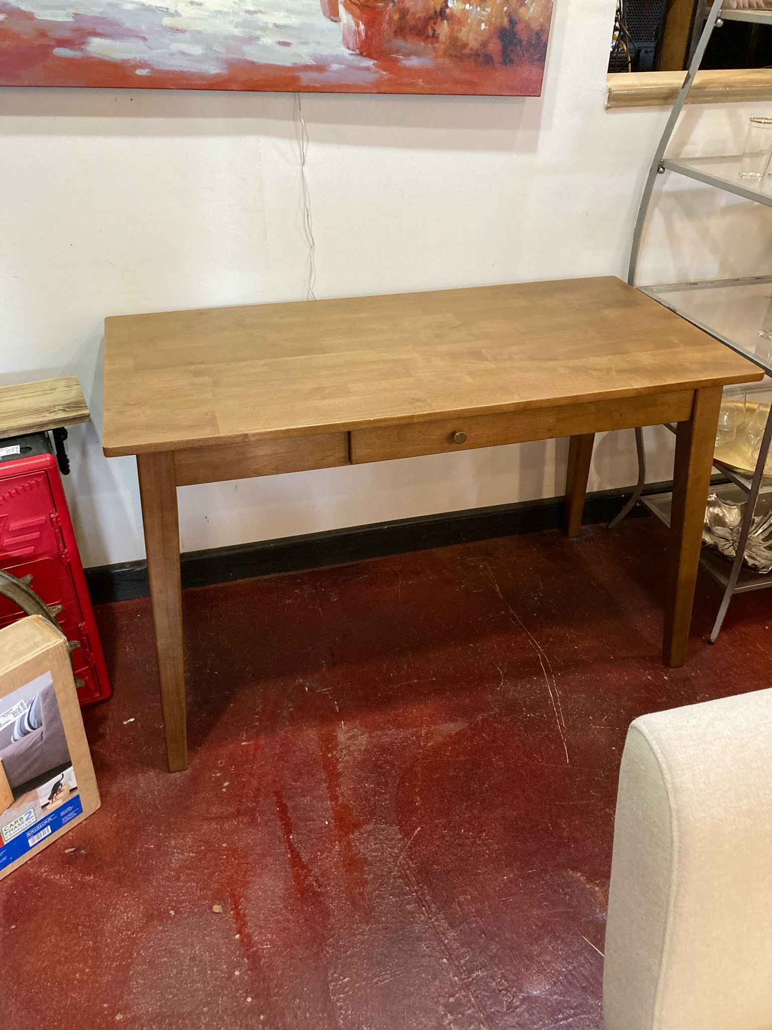 Wood 1 drawer Brown Desk