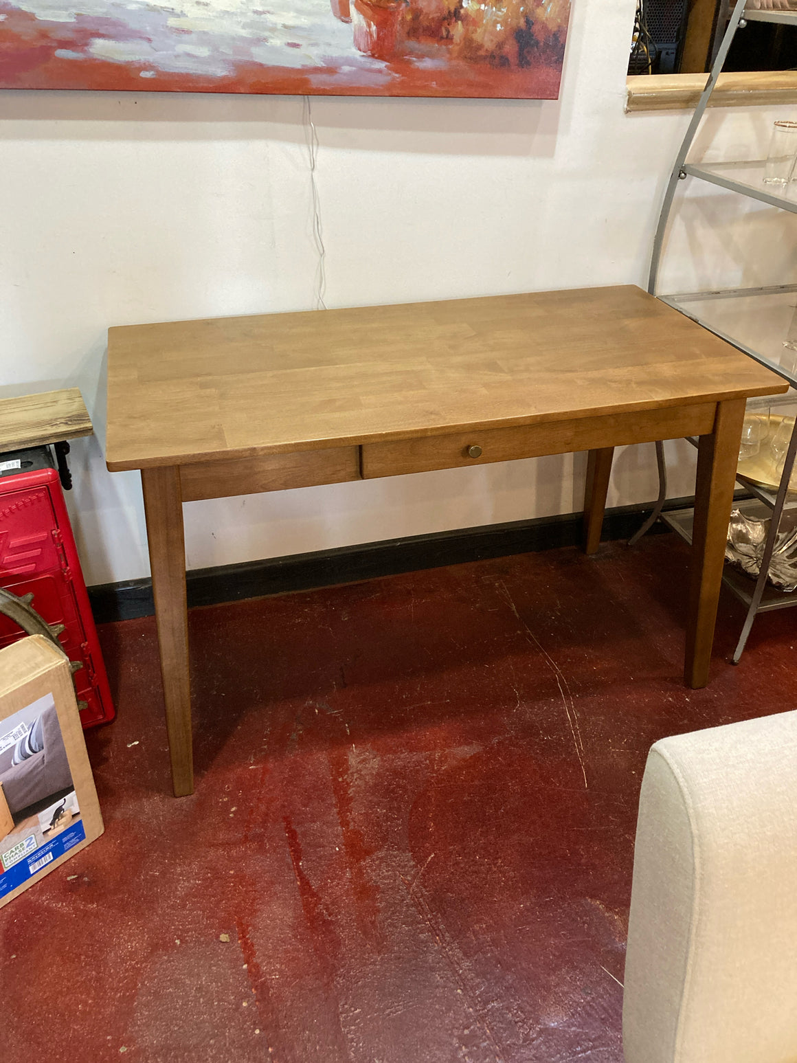 Wood 1 drawer Brown Desk