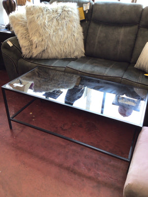 Coffee Glass/Metal Black Table