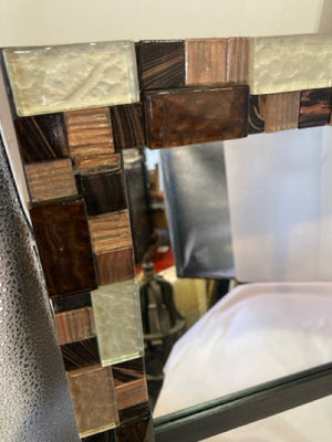 Divided Brown Tiled Mirror