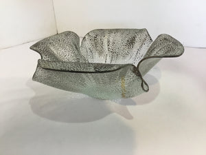 Gray Glass Folded Bowl