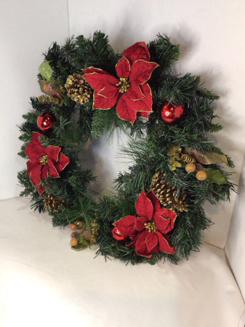 Wreath Green/Red Ornaments Holiday Item