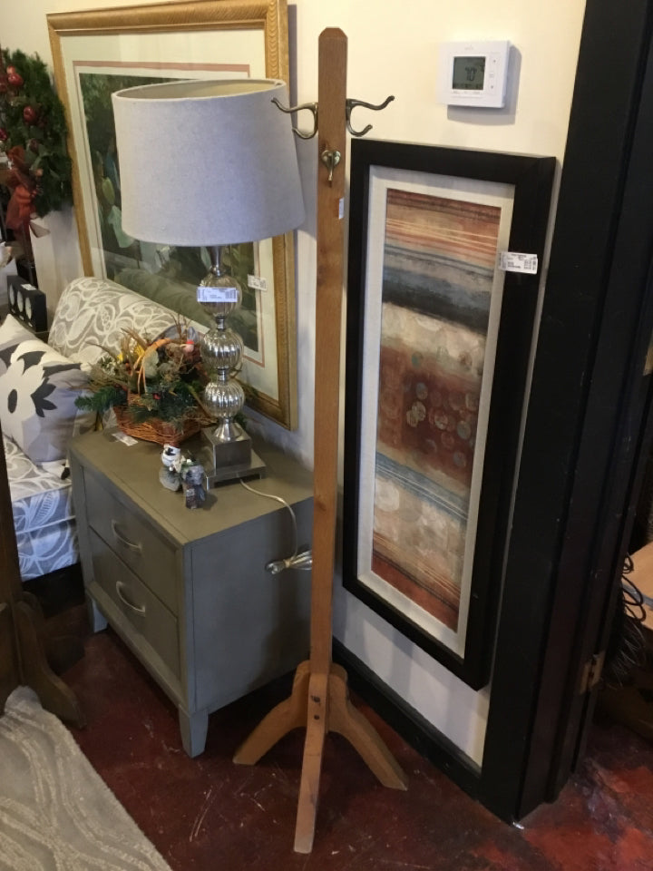 Brown Wood/Metal Coat Tree