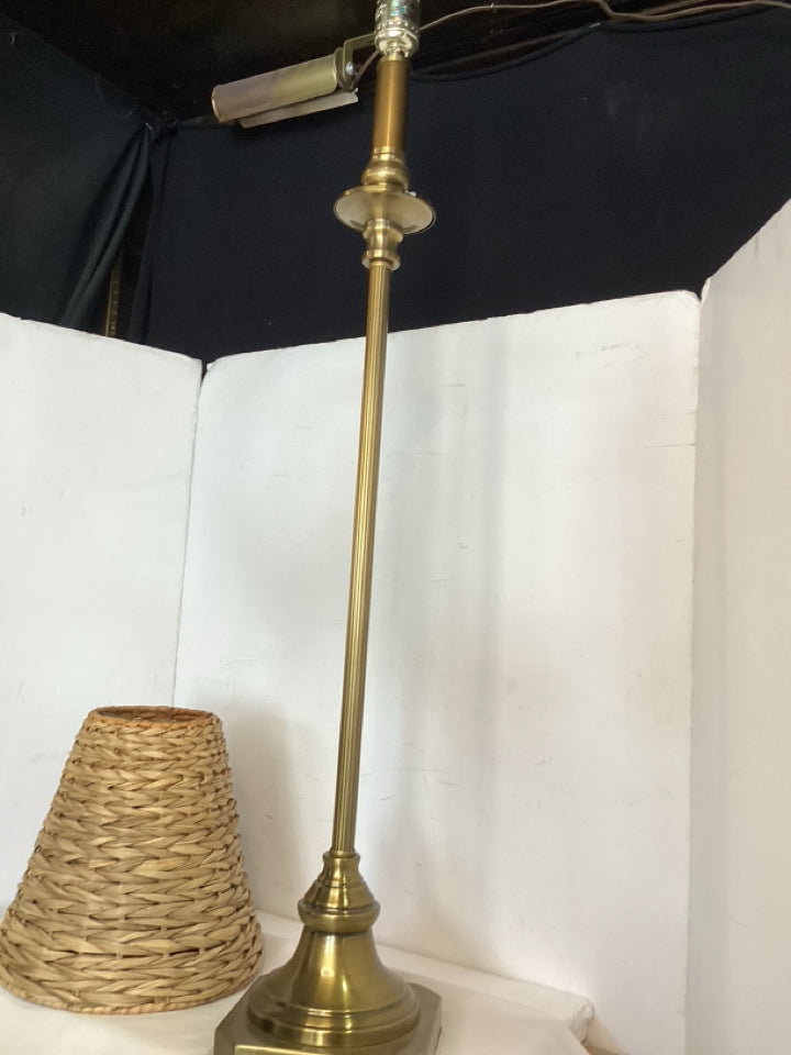 Antiqued Brass Stick Lamp