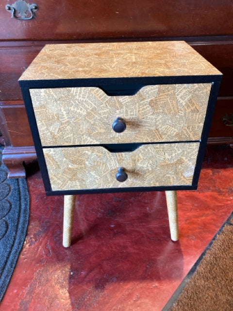 Retro W/ Matte Night Stand Tan/Black Table