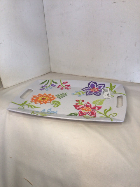 Longaberger Outdoor/Outside White/Multi Melamine Tray