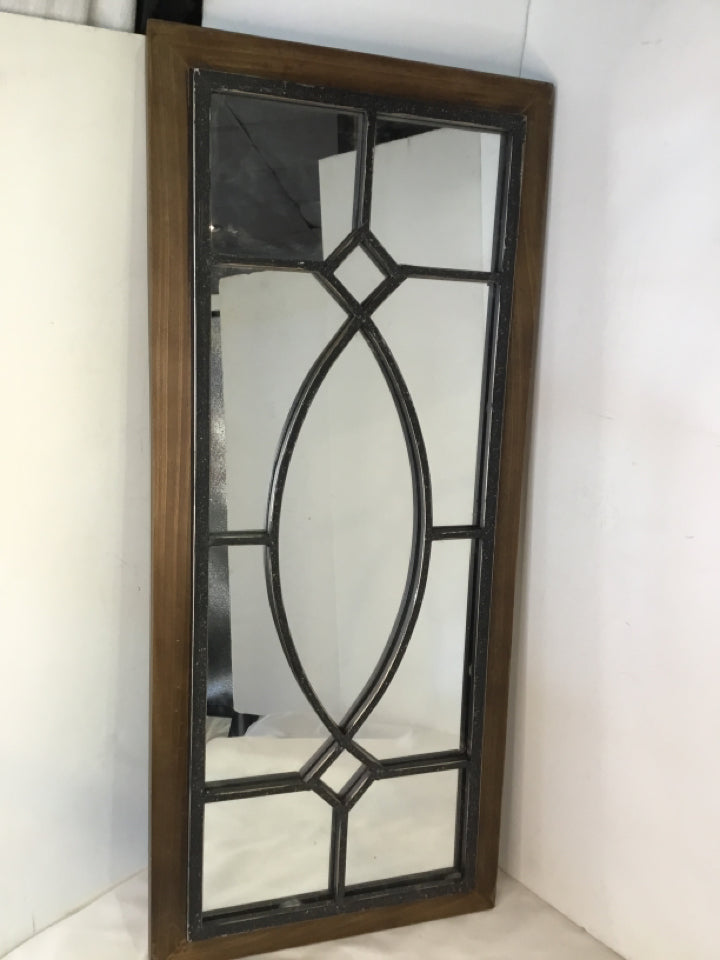 Rustic Brown Divided Mirror