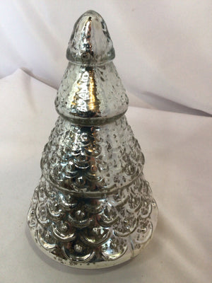 Battery Operated Silver Mercury Glass Christmas Tree Holiday Item