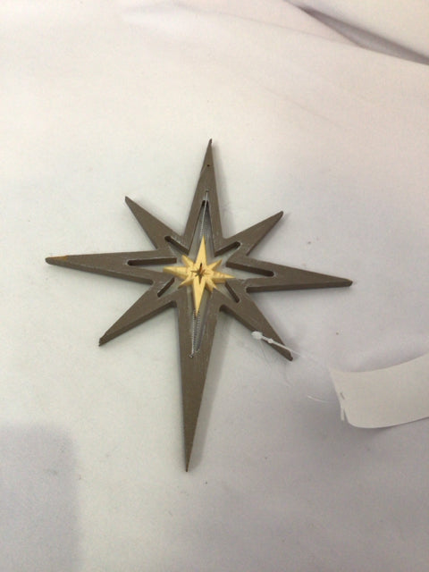 Brown Wood Star Holiday Ornaments