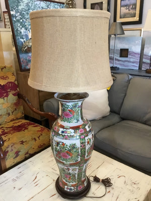 Vintage Porcelain Floral Lamp