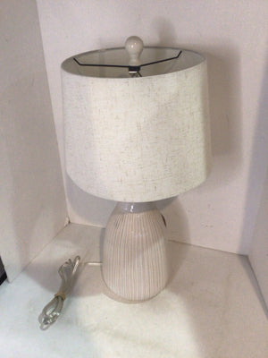 White Ceramic Ribbed Lamp