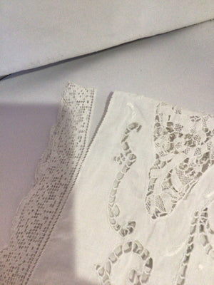 Vintage White Linen Table Runner