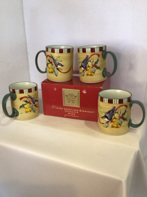 Lenox Mug Yellow Stoneware Winter Gathering Holiday Item