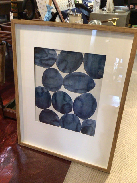 Abstract Blue/White Framed Art