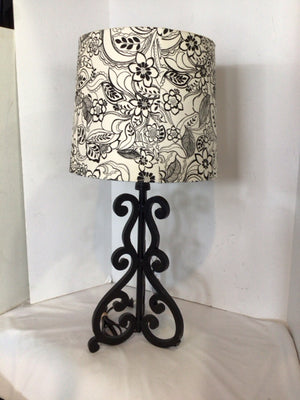 Black Iron Scroll Lamp