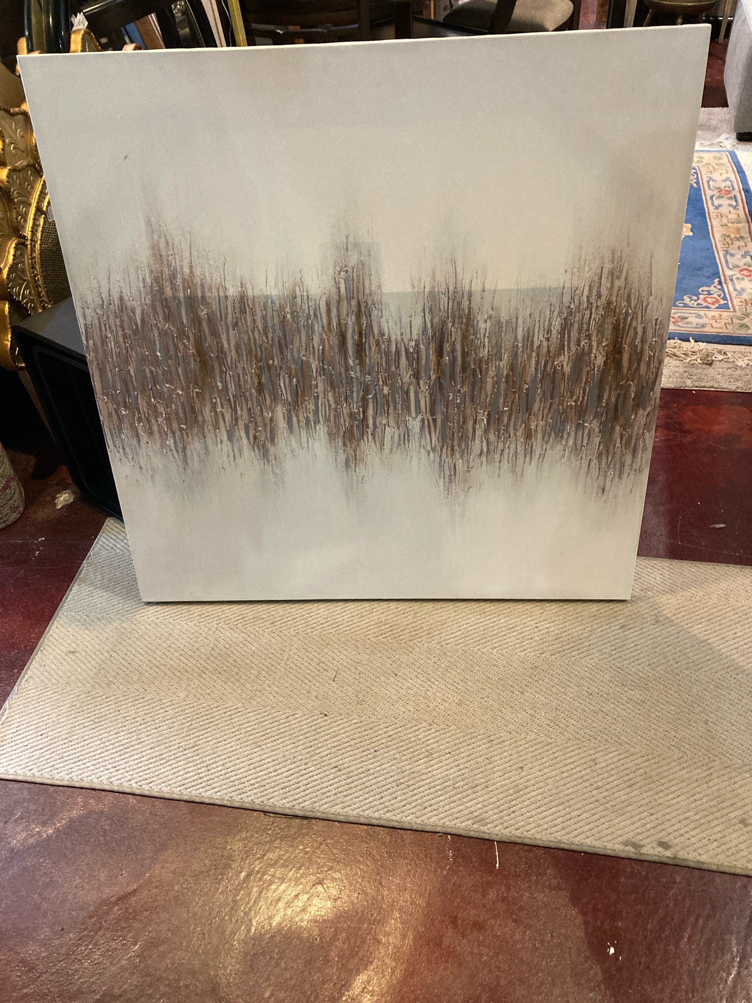 Gray/Brown Canvas Textured Stretch Canvas Art