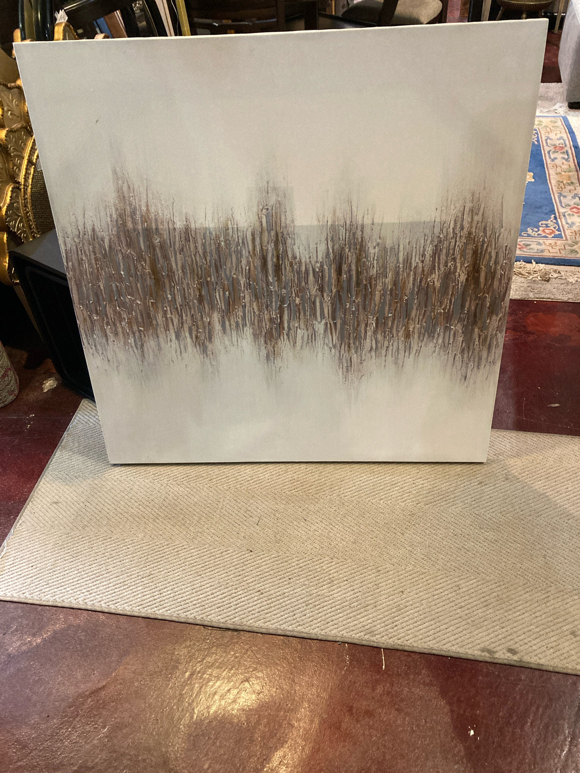 Gray/Brown Canvas Textured Stretch Canvas Art