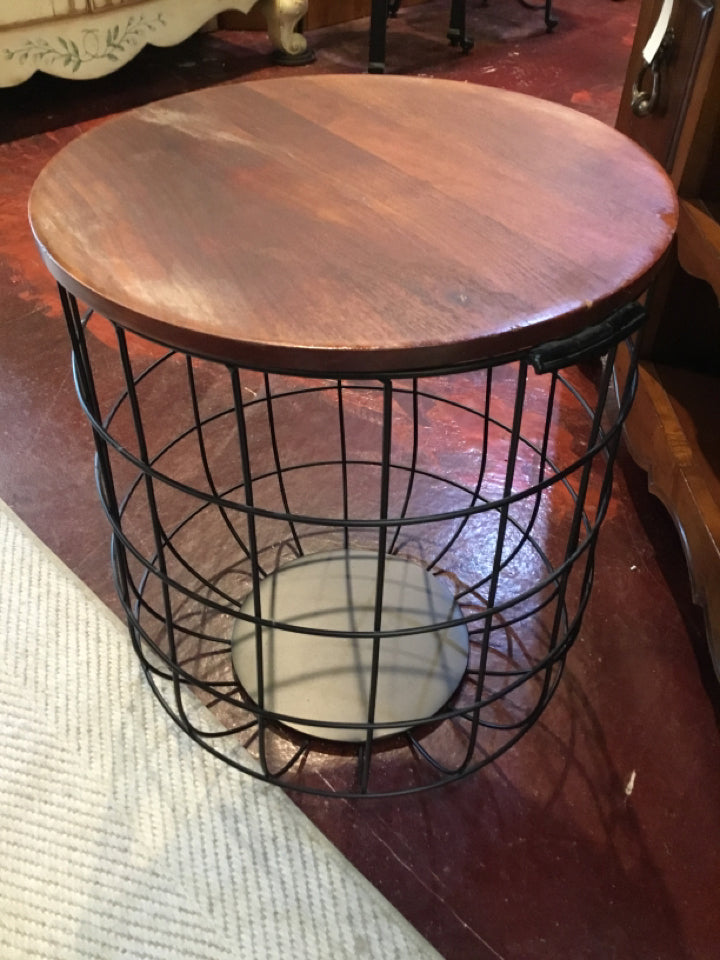 Industrial Wood/Metal End/Side Brown/black Table