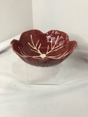 Bordallo Pinheiro Red Ceramic Cabbage Bowl