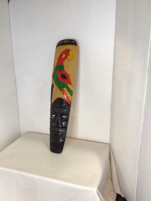 Vintage Jamaican Multi Carved Parrot Mask