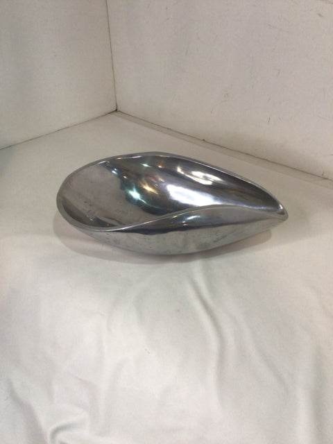 Pottery Barn Silver Aluminum Bowl