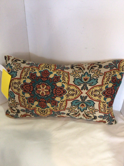 Cream/Multi Print Pillow