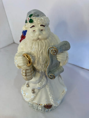 Musical White Ceramic Santa Holiday Item