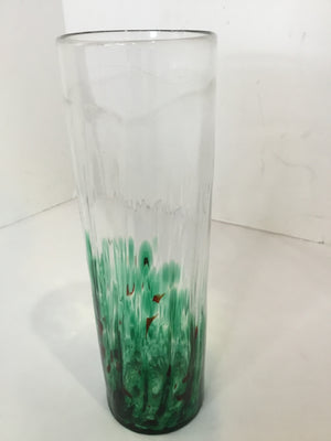Kitras Cylinder Green/Red Glass Vase