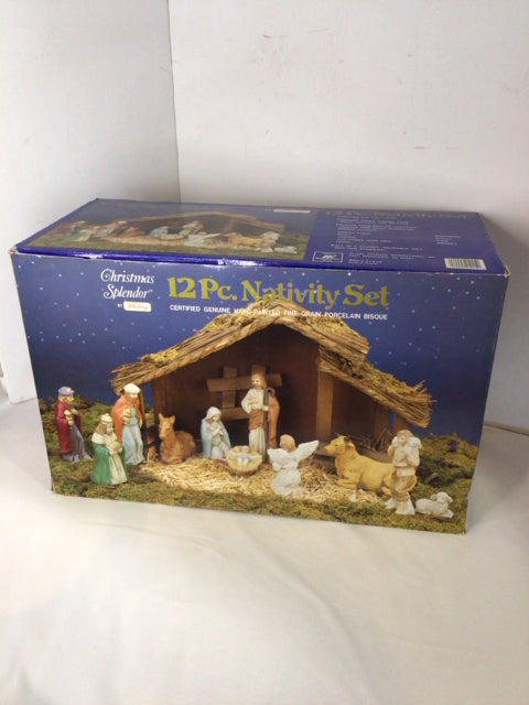 Nativity White Ceramic 12 Piece Holiday Item