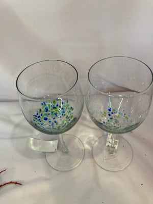 Wine Green/Blue Glass Glasses